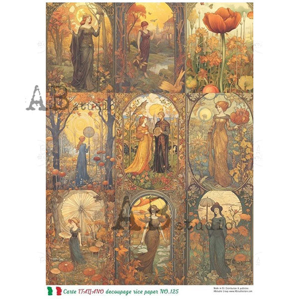 ABstudio Rice Paper - CARTE ITALIANO 125 (A4) - Rustic Farmhouse Charm