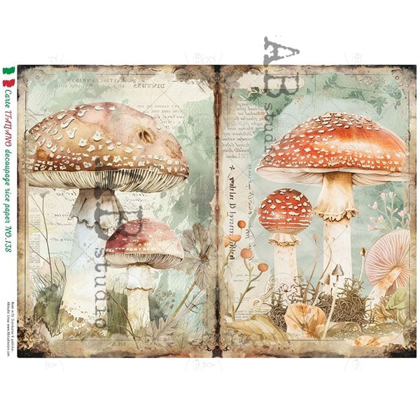 ABstudio Rice Paper - CARTE ITALIANO 138 (A4) - Rustic Farmhouse Charm