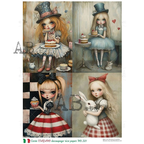 ABstudio Rice Paper - CARTE ITALIANO 321 (A4) - Rustic Farmhouse Charm