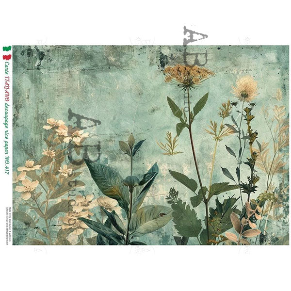 ABstudio Rice Paper - CARTE ITALIANO 417 (A4) - Rustic Farmhouse Charm