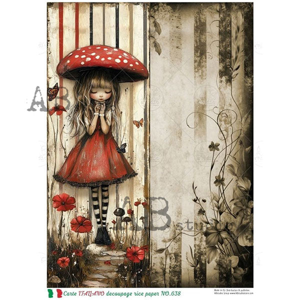 ABstudio Rice Paper - CARTE ITALIANO 638 (A4) - Rustic Farmhouse Charm