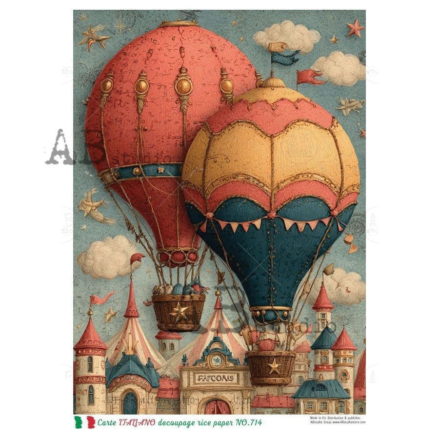 ABstudio Rice Paper - CARTE ITALIANO 714 (A4) - Rustic Farmhouse Charm