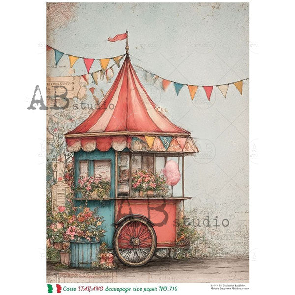 ABstudio Rice Paper - CARTE ITALIANO 719 (A4) - Rustic Farmhouse Charm
