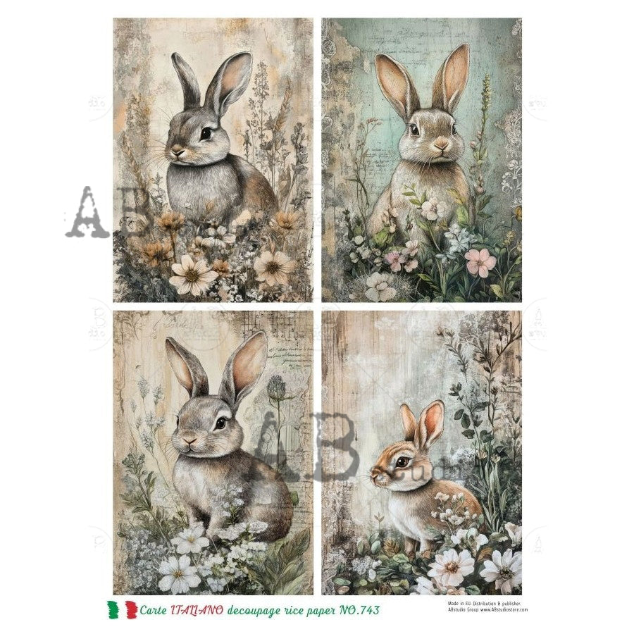 ABstudio Rice Paper - CARTE ITALIANO 743 (A4) - Rustic Farmhouse Charm