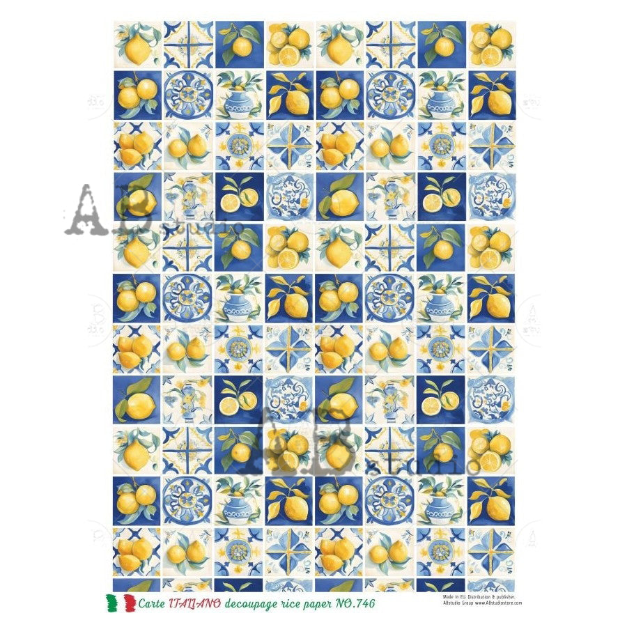 ABstudio Rice Paper - CARTE ITALIANO 746 (A4) - Rustic Farmhouse Charm