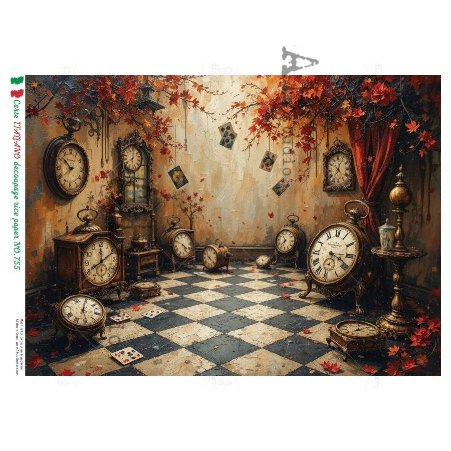 ABstudio Rice Paper - CARTE ITALIANO 755 (A4) - Rustic Farmhouse Charm