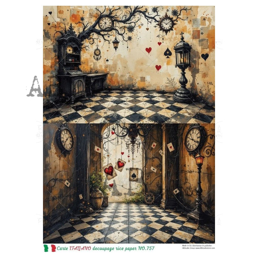 ABstudio Rice Paper - CARTE ITALIANO 757 (A4) - Rustic Farmhouse Charm