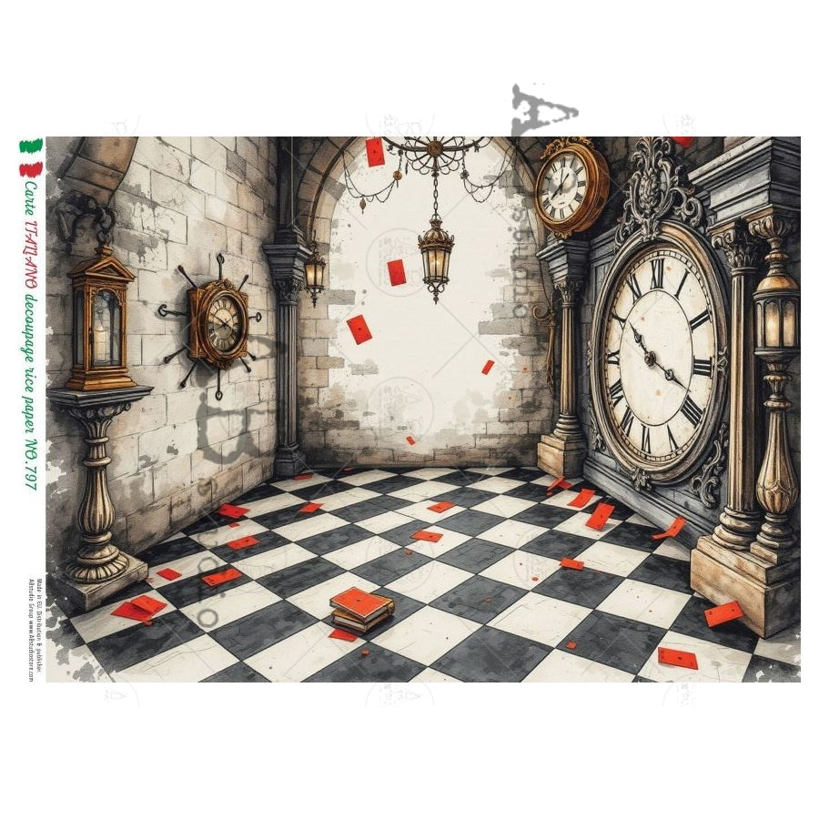 ABstudio Rice Paper - CARTE ITALIANO 797 (A4) - Rustic Farmhouse Charm