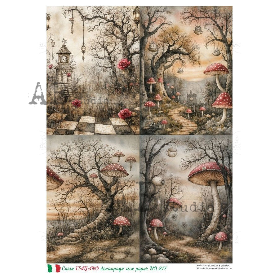 ABstudio Rice Paper - CARTE ITALIANO 817 (A4) - Rustic Farmhouse Charm