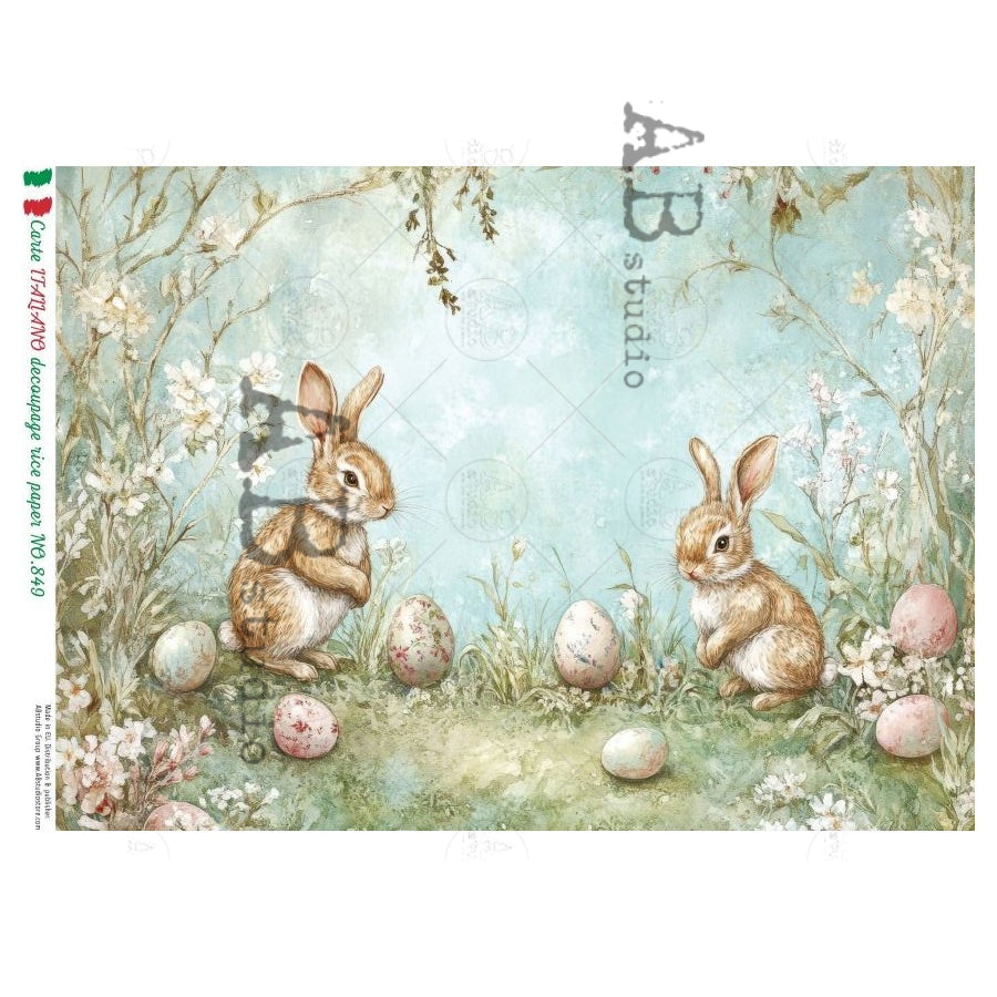 ABstudio Rice Paper - CARTE ITALIANO 849 (A4) - Rustic Farmhouse Charm