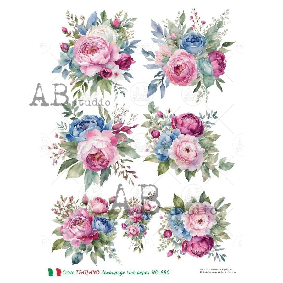 ABstudio Rice Paper - CARTE ITALIANO 880 (A4) - Rustic Farmhouse Charm