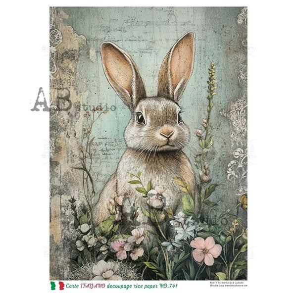 ABstudio Rice Paper - CARTE ITALIANO 741 (A4) - Rustic Farmhouse Charm