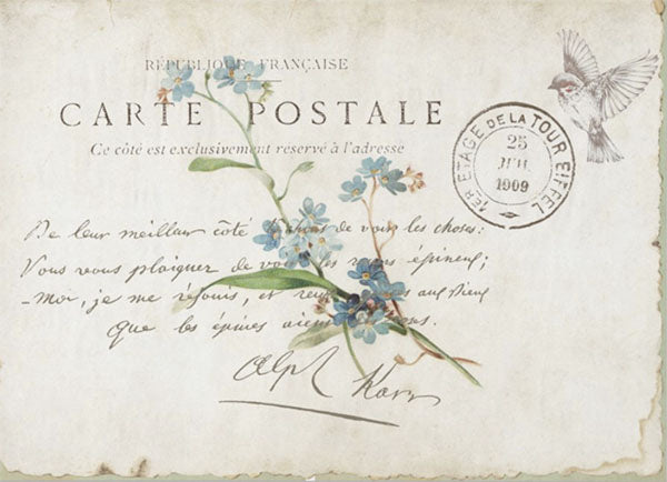 Decoupage Tissue Paper - Carte Postale de Paris (25.4cm x 35.56cm)