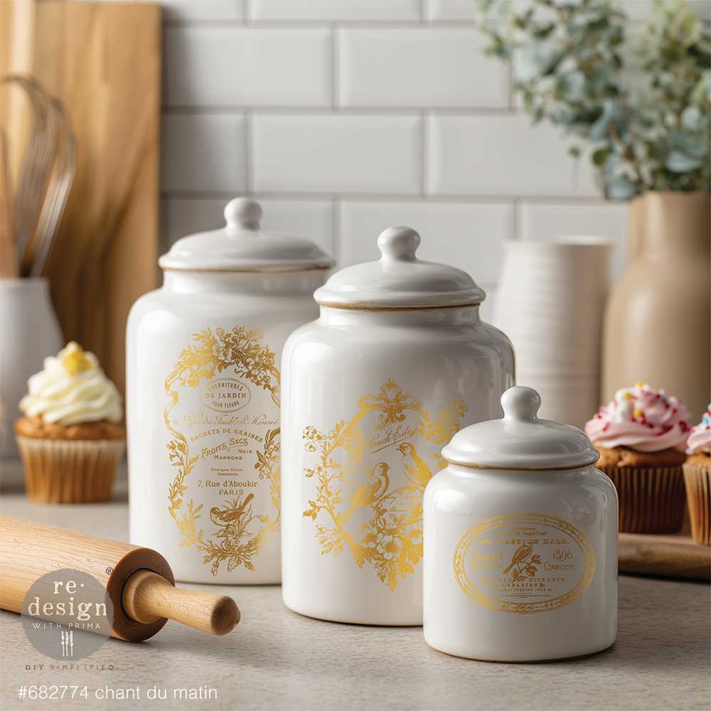 NEW! Redesign H2O Transfer - CHANT DU MATIN (2 Sheets, each 21.59cm x 27.94cm) - Rustic Farmhouse Charm