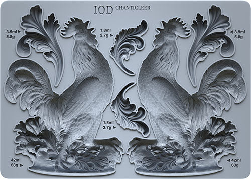 NEW! IOD Mould - CHANTICLEER (5"x7", 12.7cm x 17.78cm, extra deep)