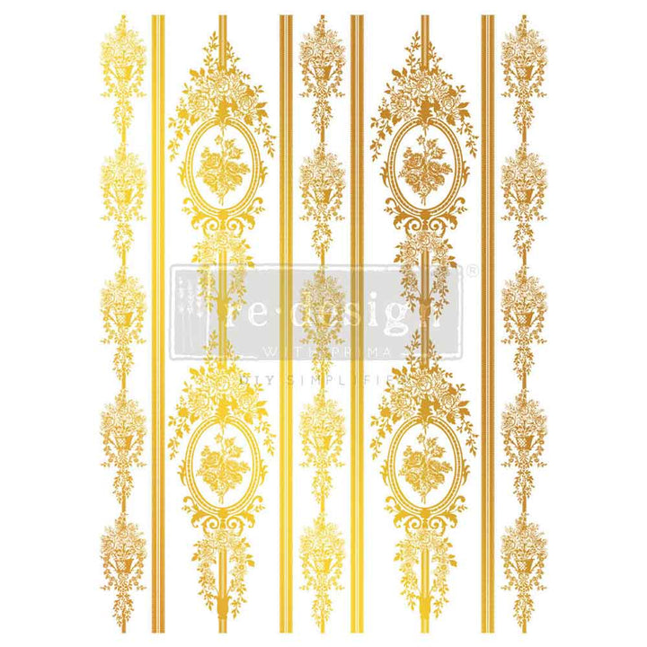 NEW! Redesign Gold Foil Transfer by Kacha - CHATEAU FILIGREE (45.72cm x 60.96cm)