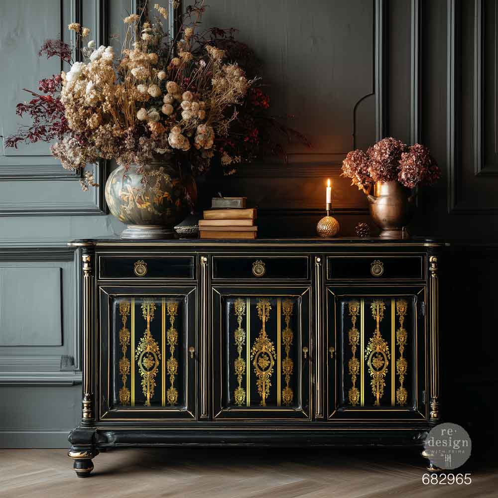 NEW! Redesign Gold Foil Transfer by Kacha - CHATEAU FILIGREE (45.72cm x 60.96cm)