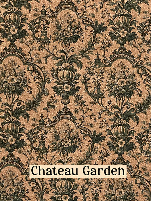 Adhesive Cork Fabric - CHATEAU GARDEN - Rustic Farmhouse Charm