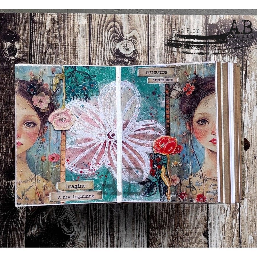 ABstudio Rice Paper - COLLAGE 6114 (A4) - Rustic Farmhouse Charm