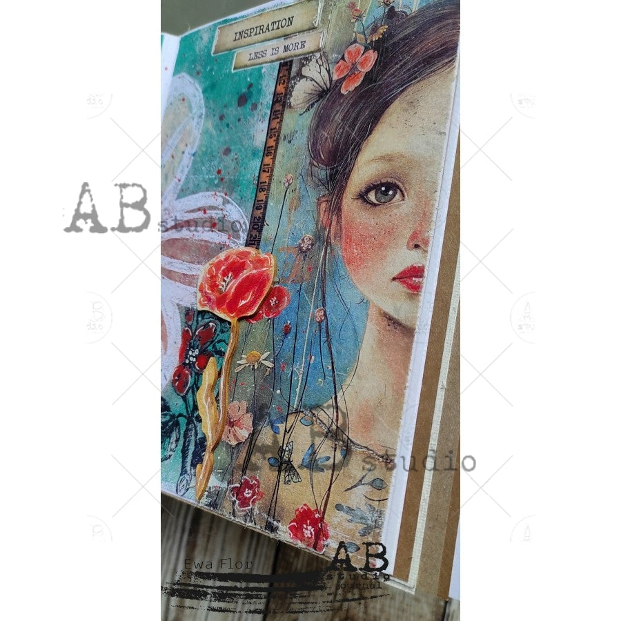 ABstudio Rice Paper - COLLAGE 6114 (A4) - Rustic Farmhouse Charm