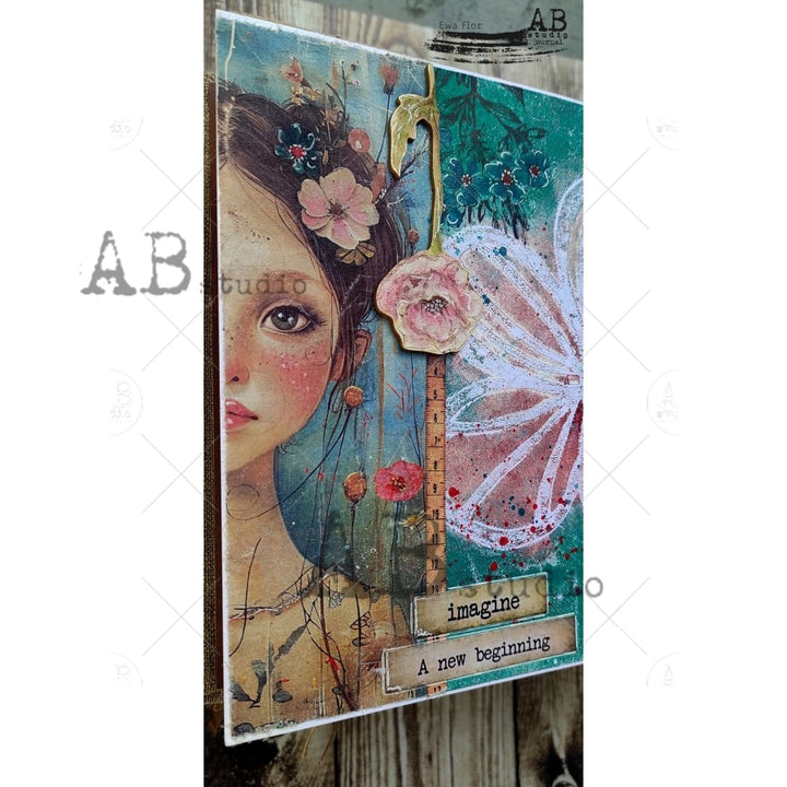 ABstudio Rice Paper - COLLAGE 6114 (A4) - Rustic Farmhouse Charm