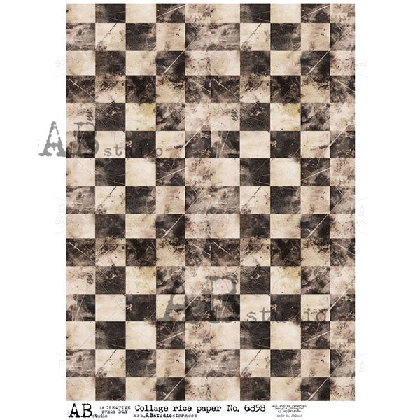 ABstudio Rice Paper - COLLAGE 6858 (A4) - Rustic Farmhouse Charm