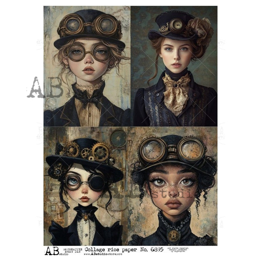 ABstudio Rice Paper - COLLAGE 6895 (A4) - Rustic Farmhouse Charm