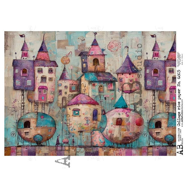 ABstudio Rice Paper - COLLAGE 6805 (A4) - Rustic Farmhouse Charm