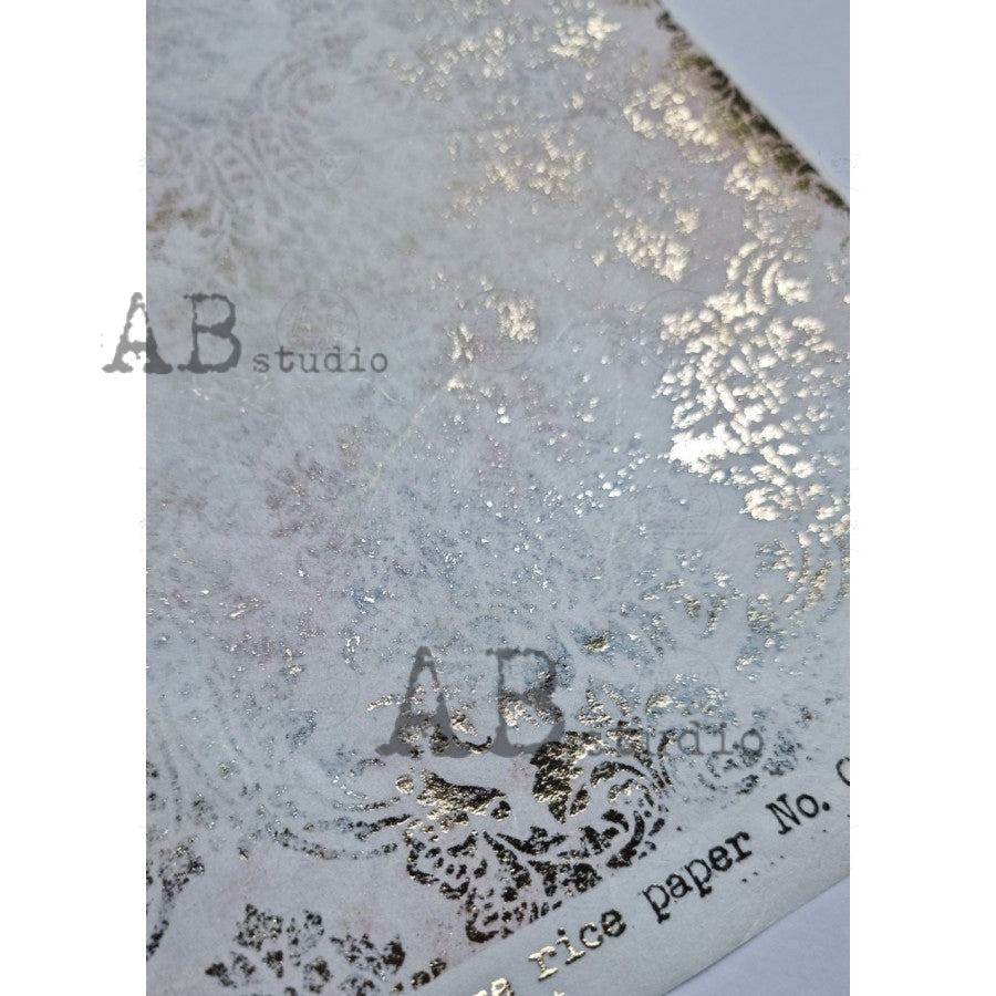 ABstudio Rice Paper Colour/Gold-Gilded - 1006 (A4) - Rustic Farmhouse Charm