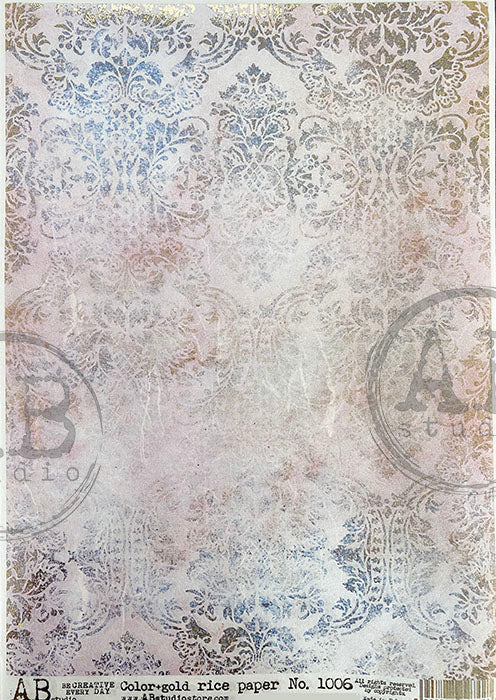 ABstudio Rice Paper Colour/Gold-Gilded - 1006 (A4) - Rustic Farmhouse Charm