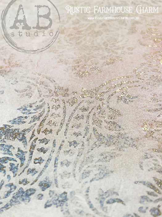 ABstudio Rice Paper Colour/Gold-Gilded - 1006 (A4) - Rustic Farmhouse Charm