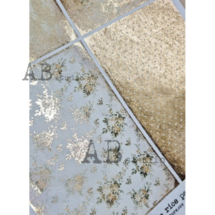 ABstudio Rice Paper Colour/Gold-Gilded - 1524 (A4)