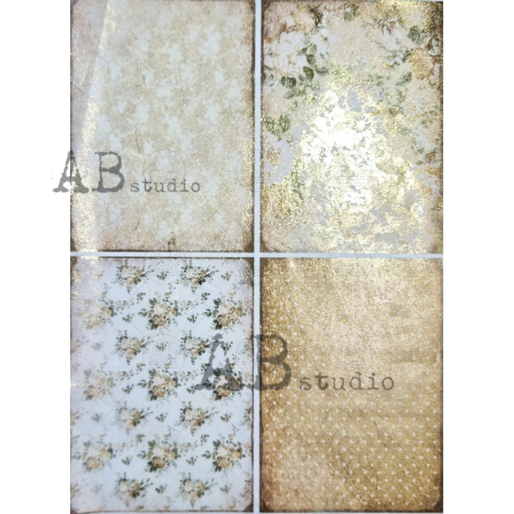 ABstudio Rice Paper Colour/Gold-Gilded - 1524 (A4)