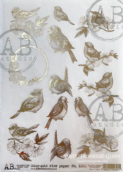 ABstudio Rice Paper Colour/Gold-Gilded - 1061 (A4)
