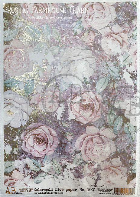 ABstudio Rice Paper Colour/Gold-Gilded - 1001 (A4)