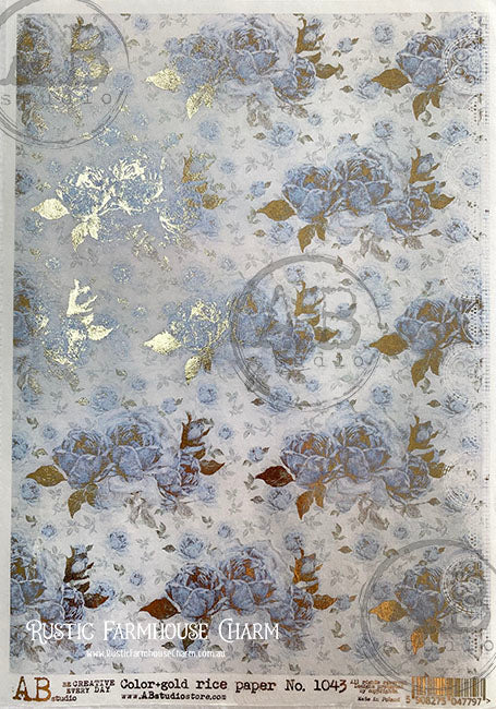 ABstudio Rice Paper Colour/Gold-Gilded - 1043 (A4)