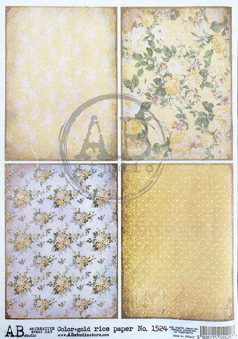 ABstudio Rice Paper Colour/Gold-Gilded - 1524 (A4)