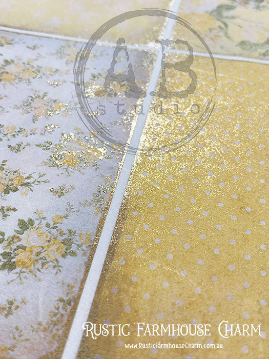 ABstudio Rice Paper Colour/Gold-Gilded - 1524 (A4)