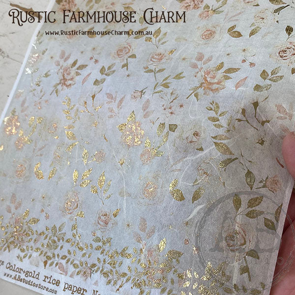 ABstudio Rice Paper Colour/Gold-Gilded - 1014 (A4)