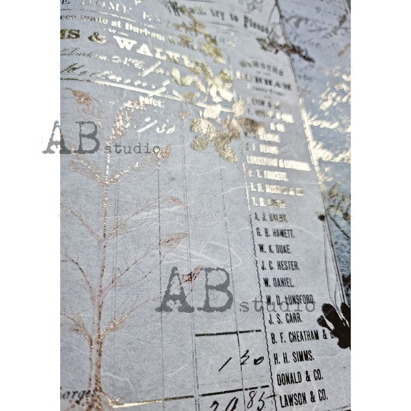 ABstudio Rice Paper Colour/Gold-Gilded - 1064 (A4) - Rustic Farmhouse Charm