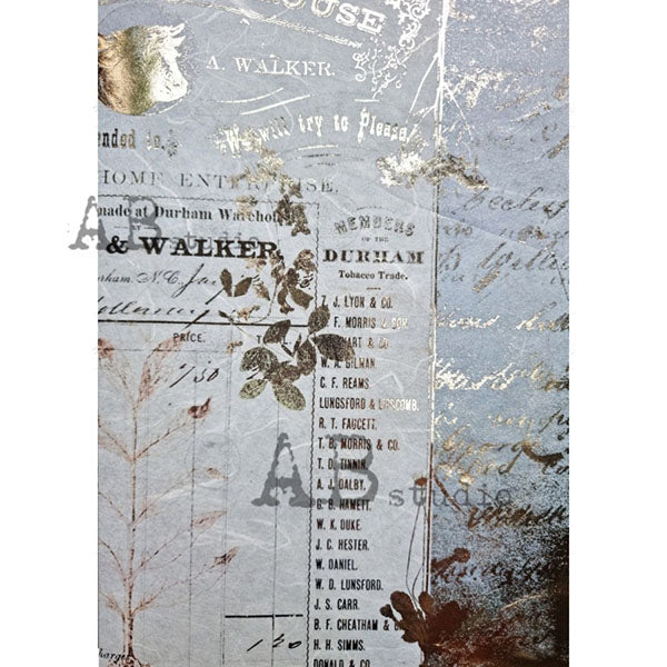 ABstudio Rice Paper Colour/Gold-Gilded - 1064 (A4) - Rustic Farmhouse Charm