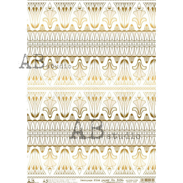 ABstudio Rice Paper Colour/Gold-Gilded - 3836 (A3) - Rustic Farmhouse Charm