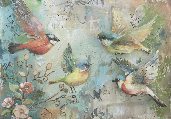 Decoupage Tissue Paper - Colourful Chorus of Birds