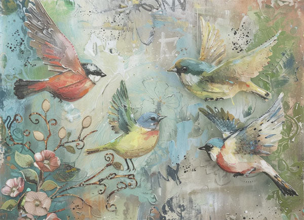 Decoupage Tissue Paper - Colourful Chorus of Birds