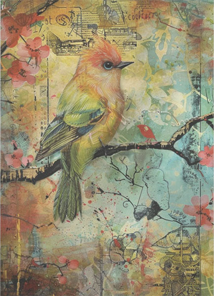 Decoupage Tissue Paper - Colourful Bird Collage (25.4cm x 35.56cm) - Rustic Farmhouse Charm