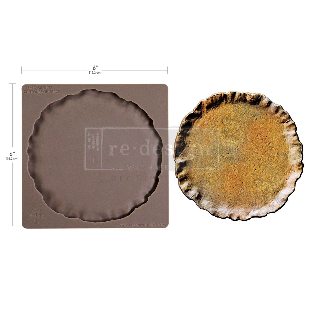 NEW! Redesign Mould - CONTOURS OF GRACE (6" x 6") - Rustic Farmhouse Charm