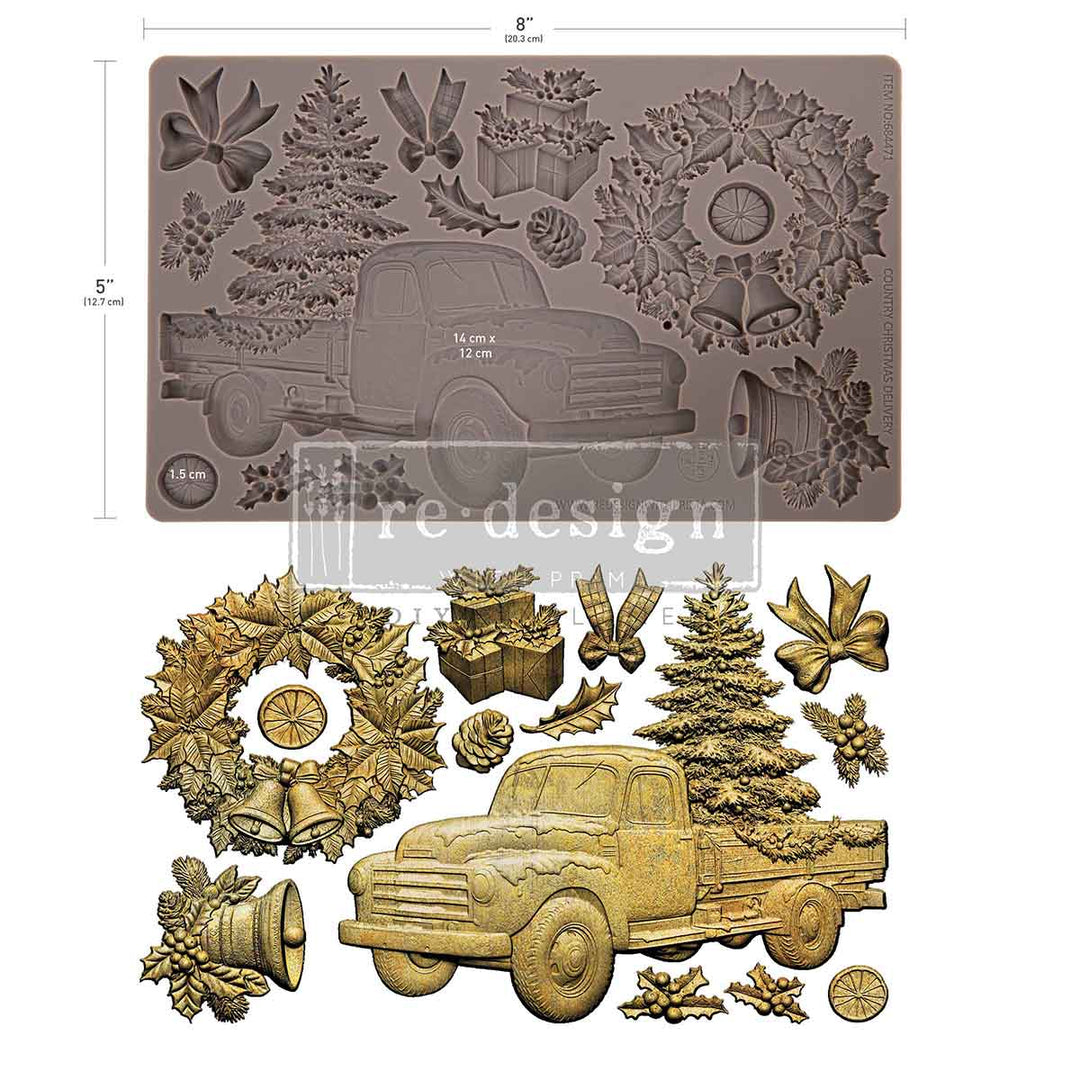 NEW! Redesign Mould - COUNTRY CHRISTMAS DELIVERY (5" x 8")