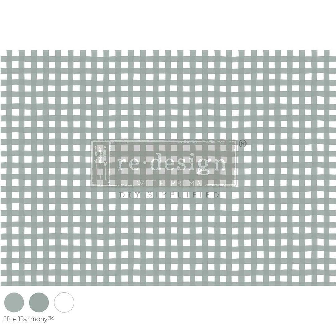 LIMITED! Redesign A1 Decoupage Fibre Paper - COUNTRYSIDE CHECK (59.44cm x 84.07cm)