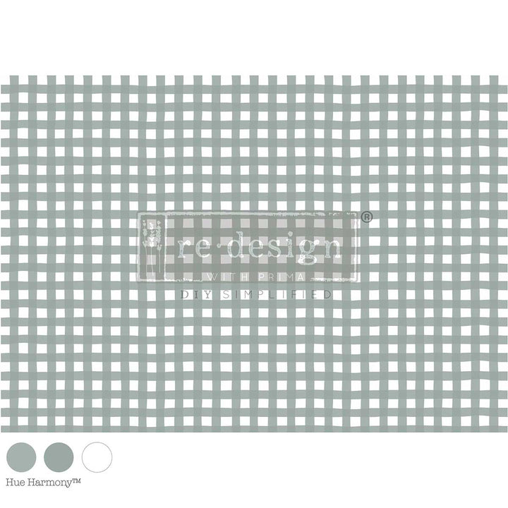 LIMITED! Redesign A1 Decoupage Fibre Paper - COUNTRYSIDE CHECK (59.44cm x 84.07cm)
