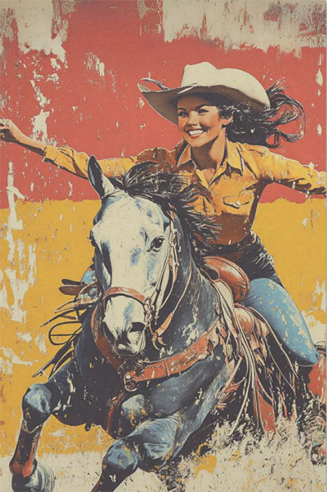 Decoupage Tissue Paper - Cowgirl & Her Horse (50.8cm x 76.2cm) - Rustic Farmhouse Charm